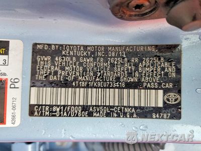 Zdjęcie 13 z 13 samochodu: 2014 TOYOTA CAMRY LE VIN:4T1BF1FK9EU733116 - miniatura