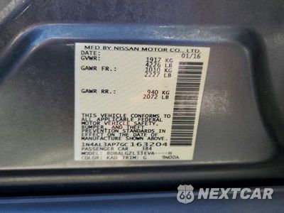 Zdjęcie 12 z 12 samochodu: 2016 NISSAN ALTIMA 2.5 S VIN:1N4AL3AP7GC163204 - miniatura
