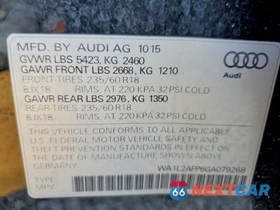 Zdjęcie 13 z 13 samochodu: 2016 AUDI Q5 PREMIUM PLUS VIN:WA1L2AFP6GA079268 - miniatura
