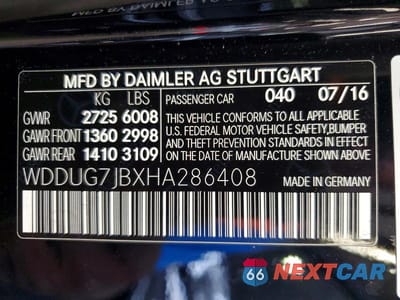 Zdjęcie 12 z 12 samochodu: 2017 MERCEDES-BENZ S 63 AMG VIN:WDDUG7JBXHA286408 - miniatura