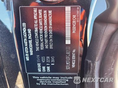 Zdjęcie 12 z 12 samochodu: 2015 ASTON MARTIN VANQUISH VIN:SCFLMCFU3FGJ02133 - miniatura