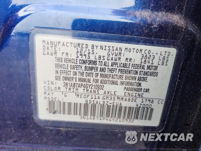 Zdjęcie 12 z 12 samochodu: 2016 NISSAN SENTRA SV VIN:3N1AB7AP4GY210932 - miniatura