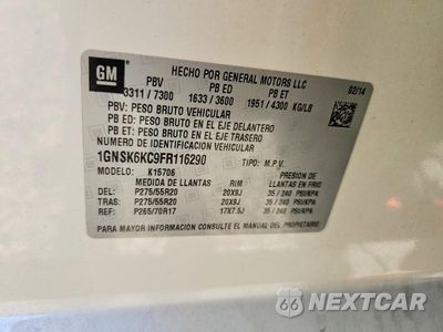 Zdjęcie 14 z 14 samochodu: 2015 CHEVROLET TAHOE VIN:1GNSK6KC9FR116290 - miniatura