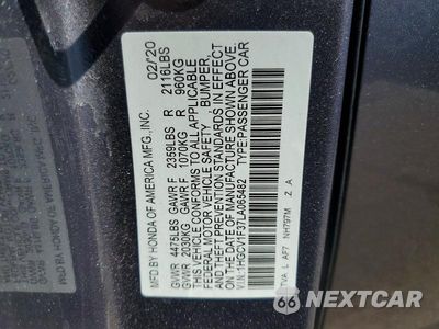 Zdjęcie 12 z 12 samochodu: 2020 HONDA ACCORD SPORT VIN:1HGCV1F37LA065482 - miniatura