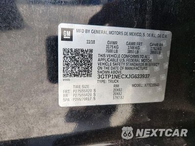 Zdjęcie 12 z 12 samochodu: 2018 GMC SIERRA C1500 SLT VIN:3GTP1NECXJG633937 - miniatura