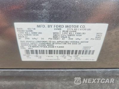 Zdjęcie 13 z 13 samochodu: 2018 FORD EXPLORER LIMITED VIN:1FM5K7F8XJGB11200 - miniatura