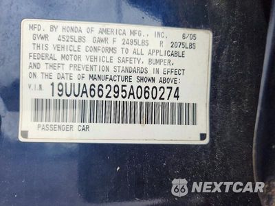 Zdjęcie 12 z 12 samochodu: 2005 ACURA TL BASE VIN:19UUA66295A060274 - miniatura