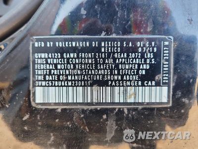 Zdjęcie 13 z 13 samochodu: 2019 VOLKSWAGEN JETTA S VIN:3VWC57BU6KM230811 - miniatura
