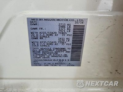 Zdjęcie 13 z 13 samochodu: 2017 NISSAN PATHFINDER PLATINUM VIN:5N1DR2MM4HC628813 - miniatura