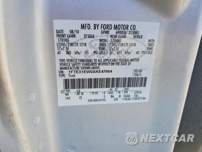 Zdjęcie 12 z 12 samochodu: 2010 FORD F150 SUPER CAB VIN:1FTEX1EW0AKE47664 - miniatura