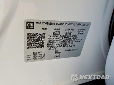 Zdjęcie 13 z 13 samochodu: 2027 CHEVROLET EQUINOX LT VIN:3GNAXPEG3VL140849 - miniatura