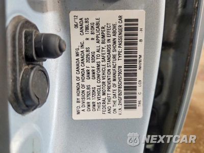 Zdjęcie 13 z 13 samochodu: 2012 HONDA CIVIC LX VIN:2HGFB2F85CH579078 - miniatura