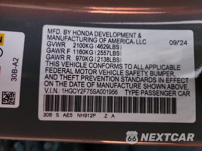 Zdjęcie 12 z 12 samochodu: 2025 HONDA ACCORD HYBRID SPORT-L VIN:1HGCY2F75SA001956 - miniatura