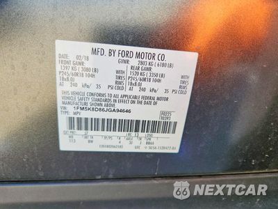 Zdjęcie 14 z 14 samochodu: 2018 FORD EXPLORER XLT VIN:1FM5K8D86JGA94646 - miniatura