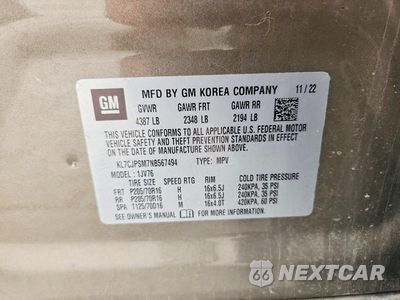 Zdjęcie 13 z 13 samochodu: 2022 CHEVROLET TRAX 1LT VIN:KL7CJPSM7NB567494 - miniatura
