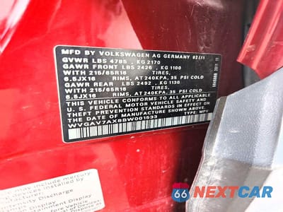 Zdjęcie 13 z 13 samochodu: 2011 VOLKSWAGEN TIGUAN S VIN:WVGAV7AX8BW001533 - miniatura