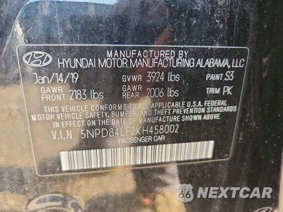 Zdjęcie 12 z 12 samochodu: 2019 HYUNDAI ELANTRA SEL VIN:5NPD84LF2KH458002 - miniatura