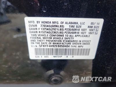 Zdjęcie 13 z 13 samochodu: 2014 HONDA PILOT TOURING VIN:5FNYF4H92EB050404 - miniatura