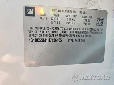 Zdjęcie 12 z 12 samochodu: 2017 CHEVROLET CRUZE LS VIN:1G1BC5SM1H7126165 - miniatura