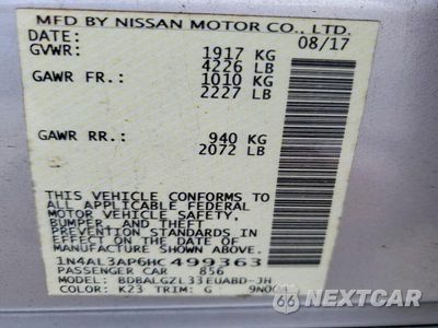 Zdjęcie 13 z 13 samochodu: 2017 NISSAN ALTIMA 2.5 S VIN:1N4AL3AP6HC499363 - miniatura