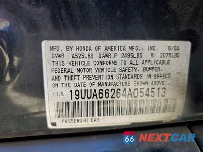 Zdjęcie 13 z 13 samochodu: 2004 ACURA TL VIN:19UUA66264A054513 - miniatura