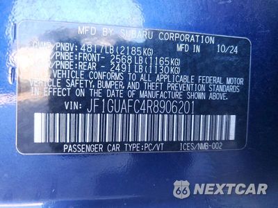 Zdjęcie 13 z 13 samochodu: 2024 SUBARU IMPREZA SPORT VIN:JF1GUAFC4R8906201 - miniatura
