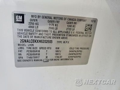 Zdjęcie 13 z 13 samochodu: 2017 CHEVROLET EQUINOX LT VIN:2GNALCEKXH6202605 - miniatura