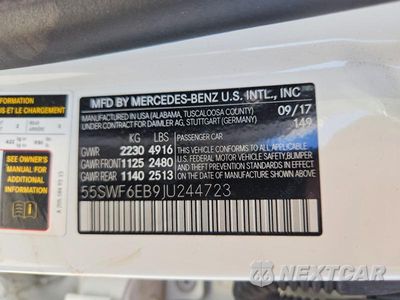 Zdjęcie 12 z 12 samochodu: 2018 MERCEDES-BENZ C 43 4MATIC AMG VIN:55SWF6EB9JU244723 - miniatura