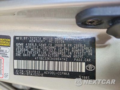 Zdjęcie 12 z 12 samochodu: 2004 TOYOTA CAMRY LE VIN:4T1BE32K34U864142 - miniatura