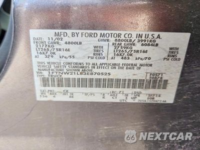Zdjęcie 12 z 12 samochodu: 2003 FORD F250 SUPER DUTY VIN:1FTNW21L63EB70525 - miniatura
