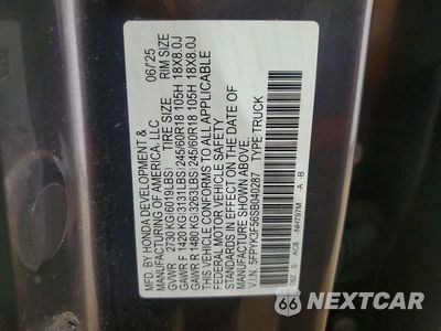 Zdjęcie 12 z 12 samochodu: 2025 HONDA RIDGELINE RTL VIN:5FPYK3F56SB040287 - miniatura