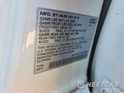 Zdjęcie 14 z 14 samochodu: 2019 AUDI Q8 PRESTIGE S-LINE VIN:WA1FVAF14KD028634 - miniatura