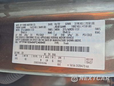 Zdjęcie 13 z 13 samochodu: 2022 FORD F150 SUPERCREW VIN:1FTFW1E84NFC40945 - miniatura