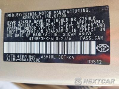 Zdjęcie 12 z 12 samochodu: 2010 TOYOTA CAMRY LE VIN:4T1BF3EK8AU022076 - miniatura