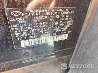 Zdjęcie 12 z 12 samochodu: 2022 HYUNDAI SANTA FE LIMITED VIN:KM8S7DA23NU019861 - miniatura