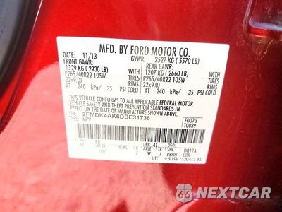 Zdjęcie 14 z 14 samochodu: 2013 FORD EDGE SPORT VIN:2FMDK4AK6DBE31736 - miniatura