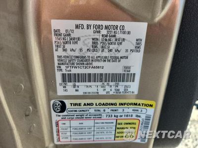 Zdjęcie 12 z 12 samochodu: 2012 FORD F150 SUPERCREW VIN:1FTFW1CT2CFA65812 - miniatura
