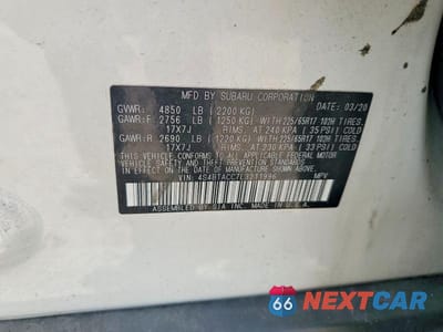 Zdjęcie 13 z 13 samochodu: 2020 SUBARU OUTBACK PREMIUM VIN:4S4BTACC7L3211996 - miniatura