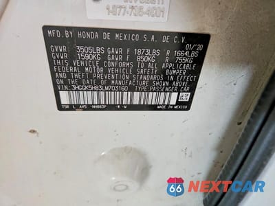 Zdjęcie 13 z 13 samochodu: 2020 HONDA FIT EX VIN:3HGGK5H83LM703160 - miniatura