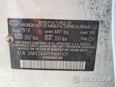 Zdjęcie 13 z 13 samochodu: 2018 HYUNDAI SONATA SE VIN:5NPE24AF9JH647429 - miniatura