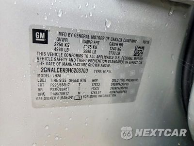 Zdjęcie 13 z 13 samochodu: 2017 CHEVROLET EQUINOX LT VIN:2GNALCEK9H6203700 - miniatura