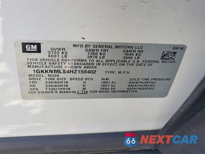 Zdjęcie 13 z 13 samochodu: 2017 GMC ACADIA SLT-1 VIN:1GKKNMLS4HZ158402 - miniatura