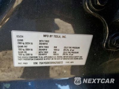 Zdjęcie 13 z 13 samochodu: 2024 TESLA MODEL Y VIN:7SAYGDEE8RA256072 - miniatura