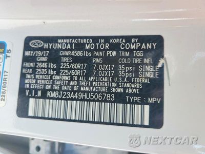 Zdjęcie 12 z 12 samochodu: 2017 HYUNDAI TUCSON SE VIN:KM8J23A49HU506783 - miniatura