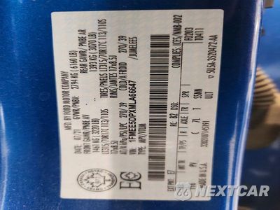 Zdjęcie 12 z 12 samochodu: 2021 FORD BRONCO BASE VIN:1FMEE5DPXMLA66647 - miniatura