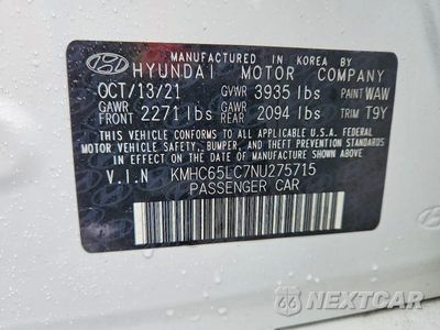 Zdjęcie 12 z 12 samochodu: 2022 HYUNDAI IONIQ BLUE VIN:KMHC65LC7NU275715 - miniatura
