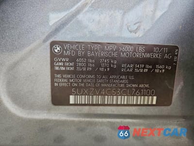 Zdjęcie 13 z 13 samochodu: 2012 BMW X5 XDRIVE35I VIN:5UXZV4C53CL761100 - miniatura