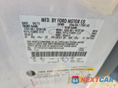 Zdjęcie 12 z 12 samochodu: 2011 FORD F150 SUPERCREW VIN:1FTFW1ET4BFB33328 - miniatura