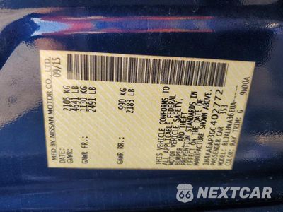 Zdjęcie 12 z 12 samochodu: 2016 NISSAN MAXIMA PLATINUM VIN:1N4AA6AP3GC402772 - miniatura