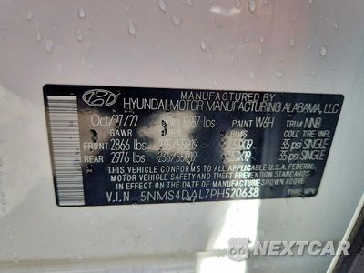 Zdjęcie 14 z 14 samochodu: 2023 HYUNDAI SANTA FE LIMITED VIN:5NMS4DAL7PH520638 - miniatura
